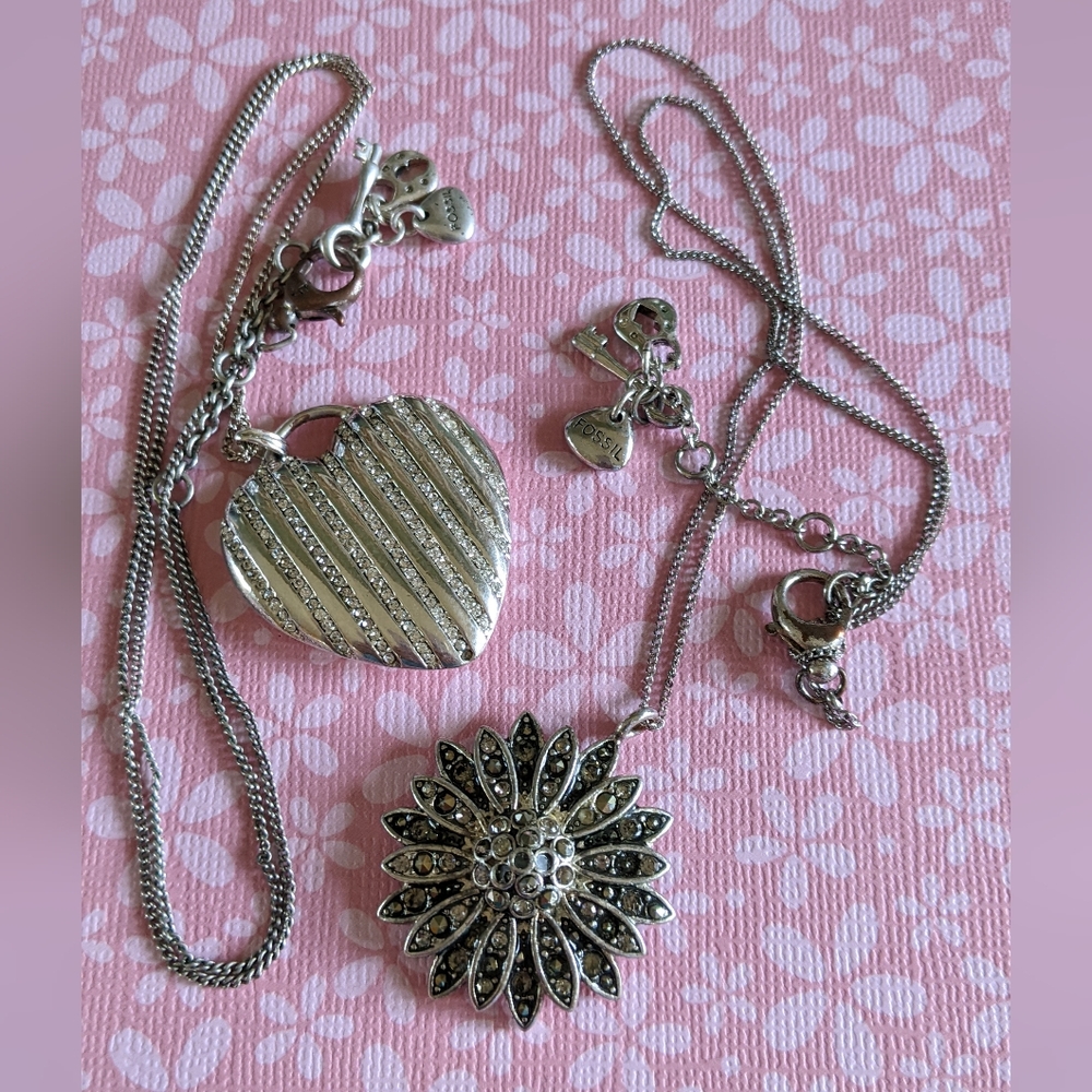 Fossil Necklaces. Vintage. Set Of 2